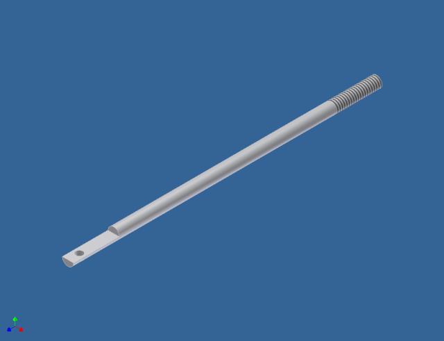 Roll axis actuator rod