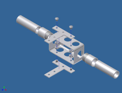 Exploded illustration of the gimbal box