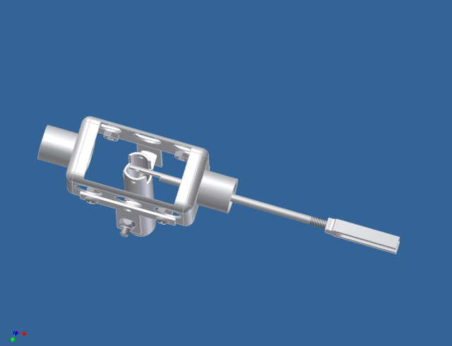 roll axis actuator in the installed position